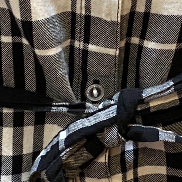 stylish SO black/white casual plaid Shirt Dress size 10 - Picture 7 of 11
